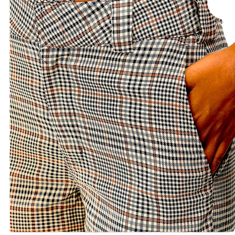 Checked Stretch Pants - Picture 2 of 4